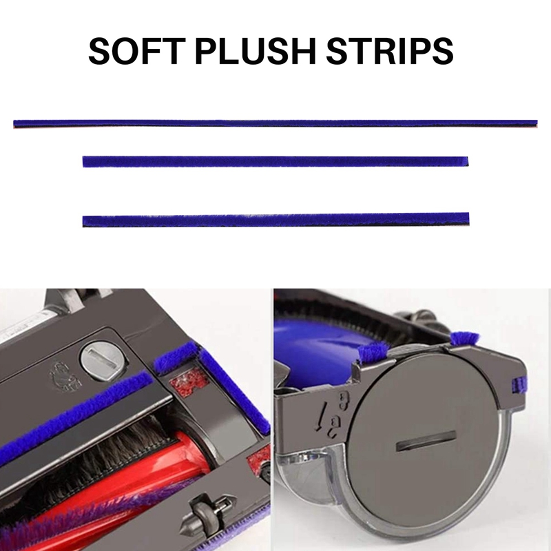 Description Picture 2 of itemA38F 3Pcs Soft Plush Strips for Dyson V6 V7 V8 V10 V11 Vacuum Cleaner Soft Roller Head Replacement Accessories Parts
