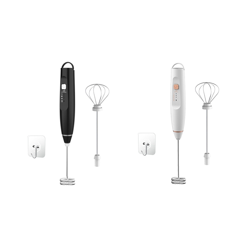 Milk Frother Mixer Rechargeable Handheld for Coffee with 2 Whisks,USB2280