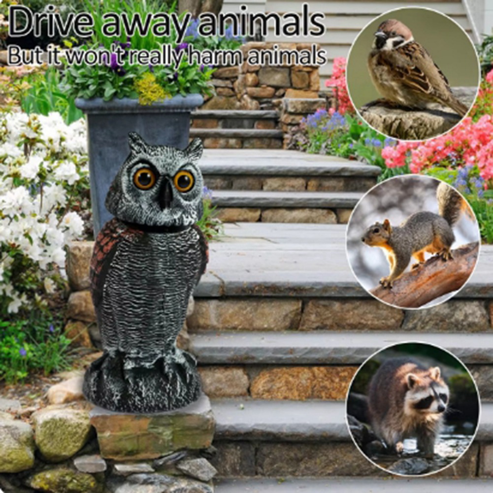 Owl Scare Control Devices with 360° Swivel Fake Owl Decoy Owl Bird6137 - Imagen 3 de 19